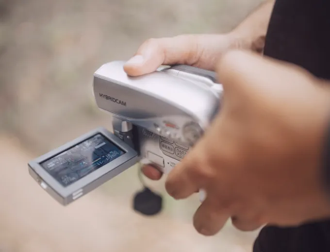 Handheld camera at a developing story