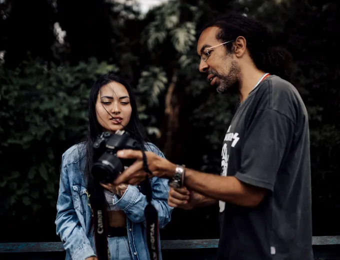 Camera training for a reporting team